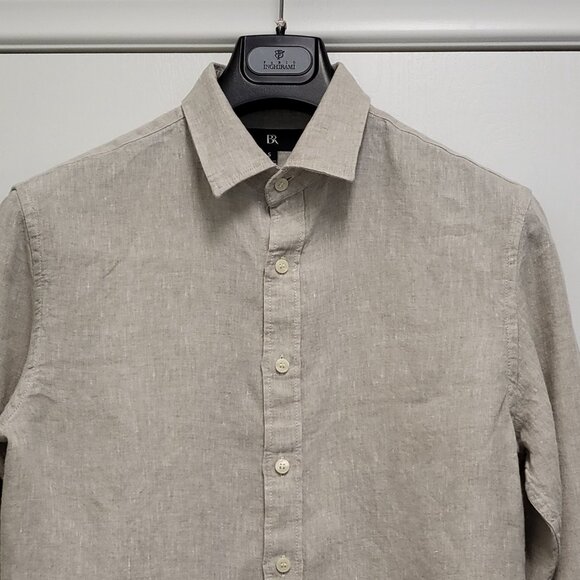 Banana Republic BR Mens Shirt 100% Linen Sze Small Button Up Long Sleeve Coastal - Picture 2 of 15